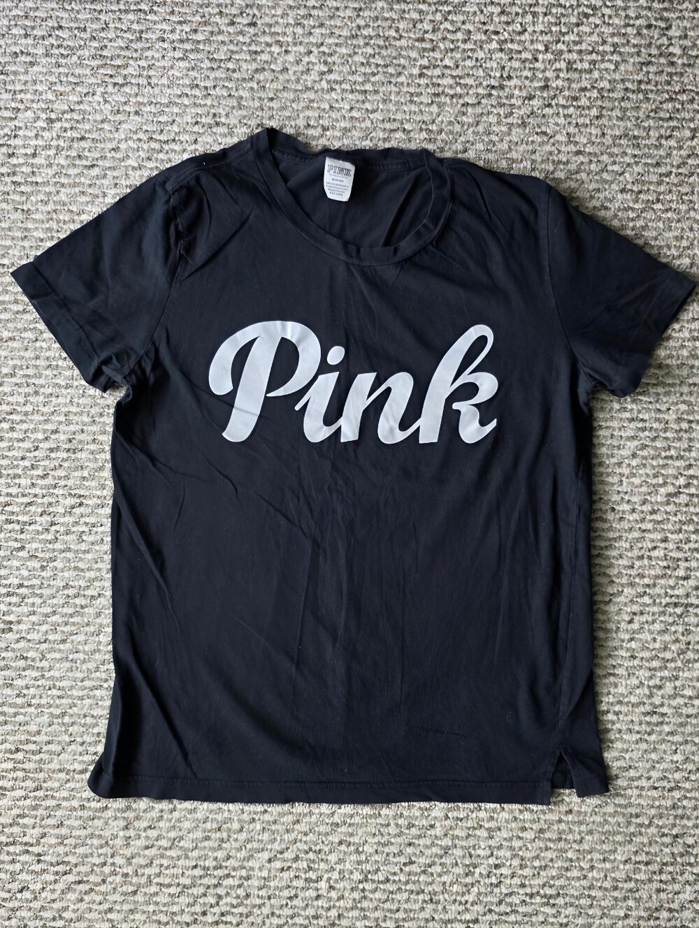 PINK Victoria's Secret Graphic Logo Black T-Shirt